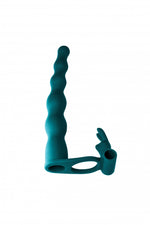 Strap on Pure Passion Jungle Bunny verde cu vibrații