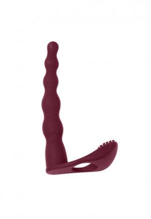 Strap-on vibrant Pure Passion Farnell, roșu, 17 cm