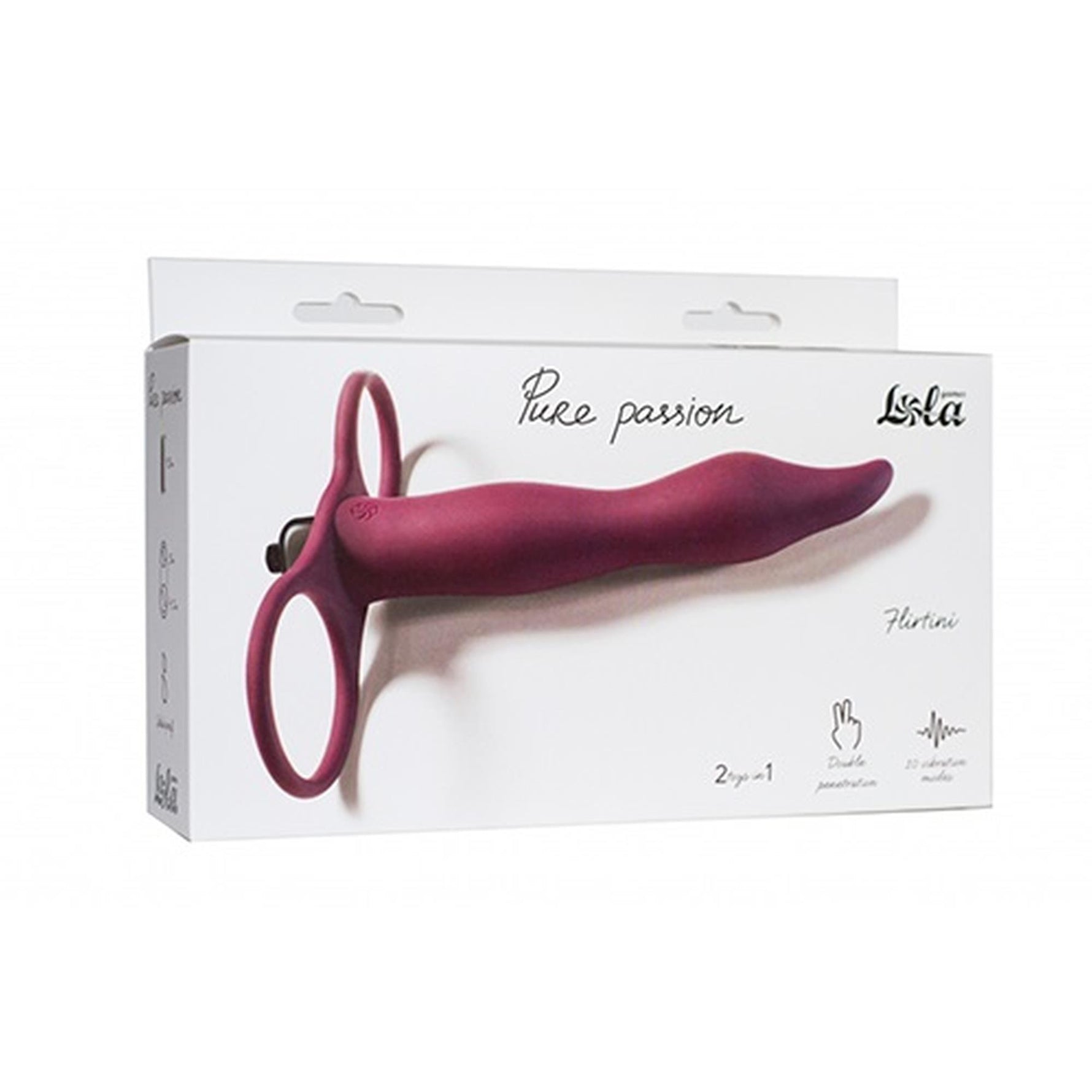 Strap on Pure Passion Flirtini Burgundy cu Vibrații