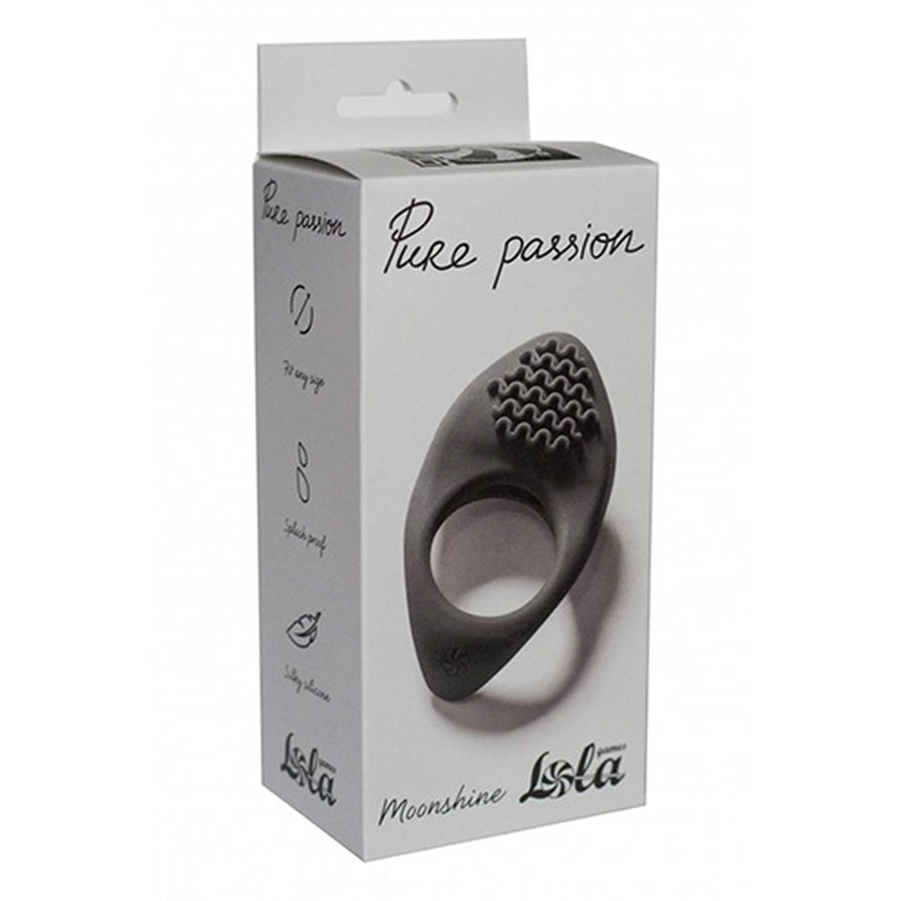 Inel vibrant pentru penis Pure Passion Moonshine din silicon, negru