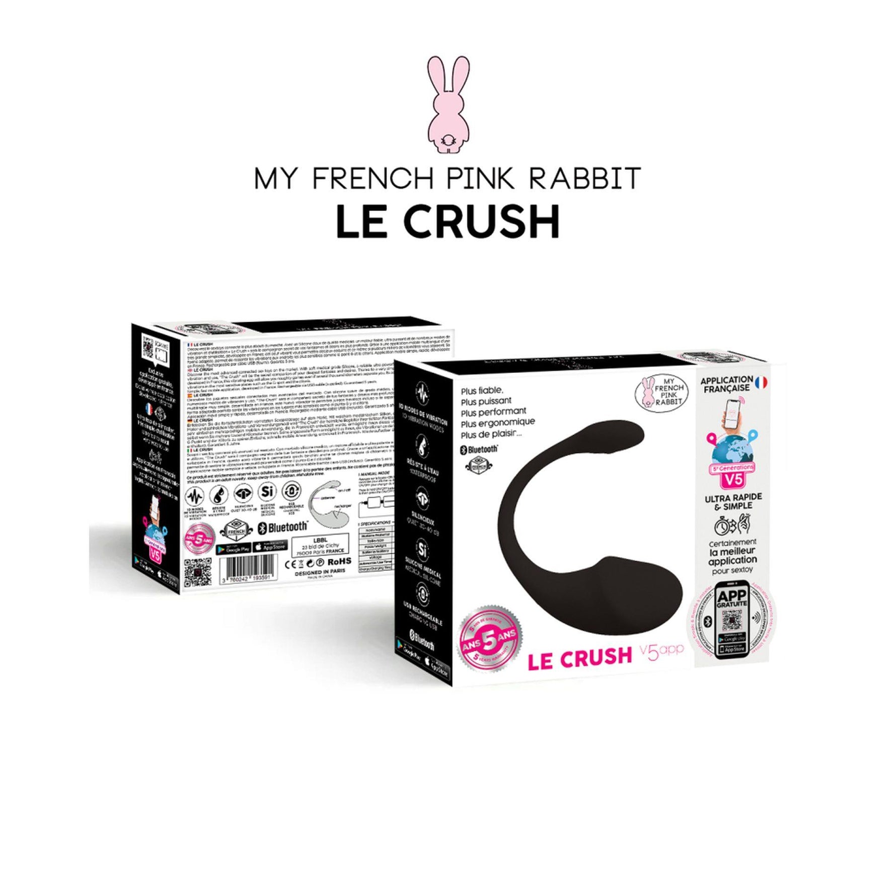 Le Crush Noir Vibrating Egg cu aplicația Clara Morgane