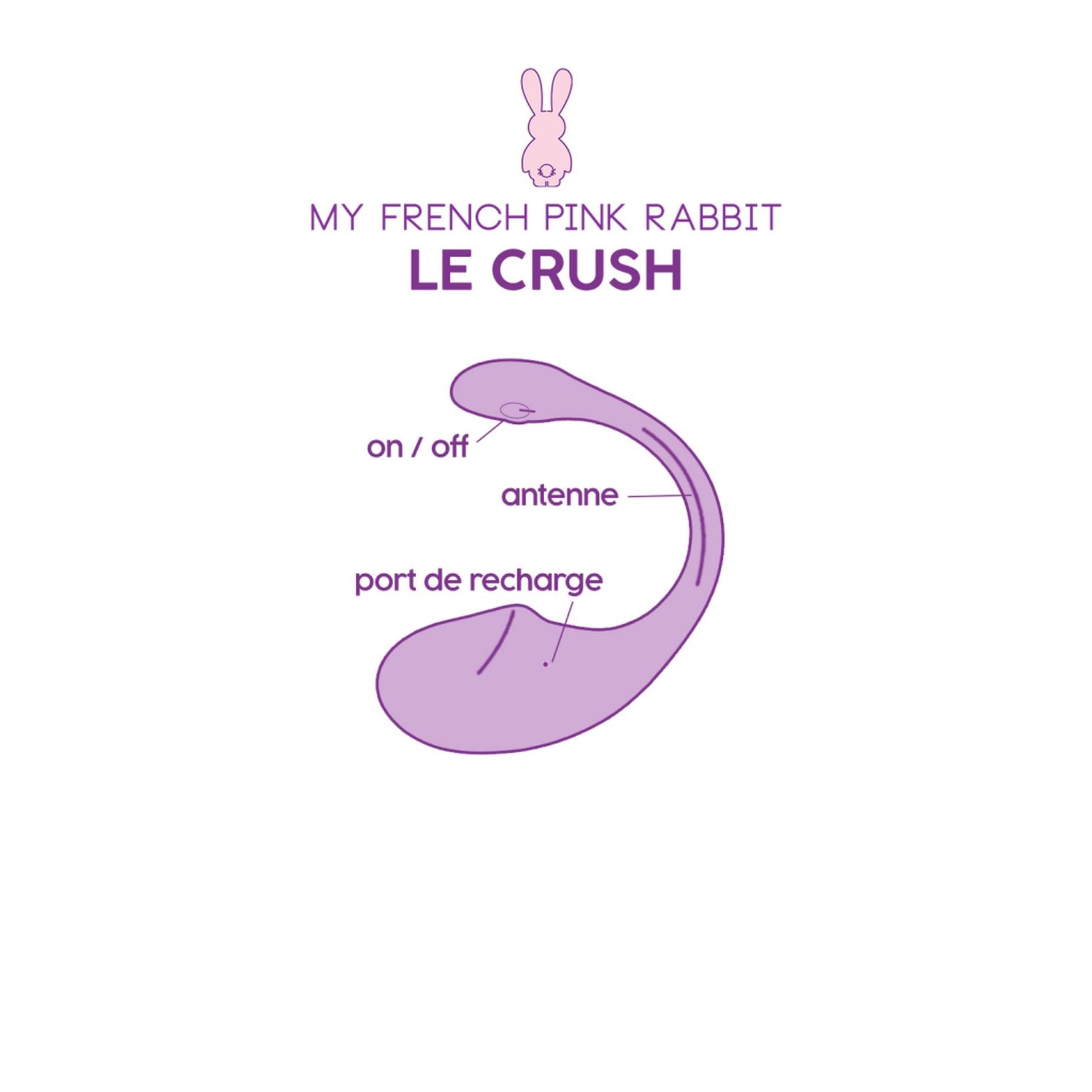 Ou vibrant Le Crush violet cu aplicație USB