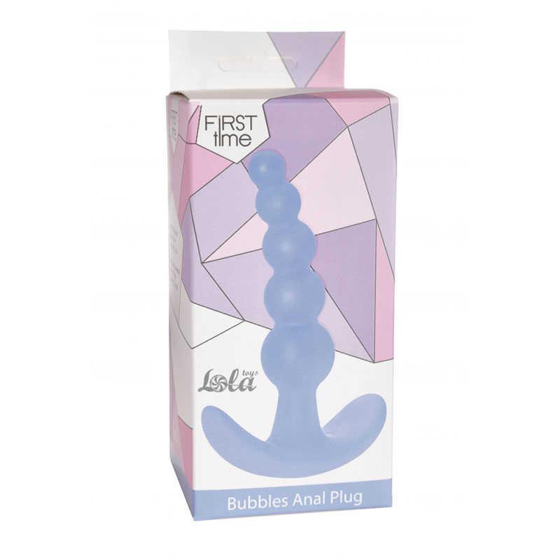 Dop anal din silicon Bubbles Lola Toys albastru 10 cm