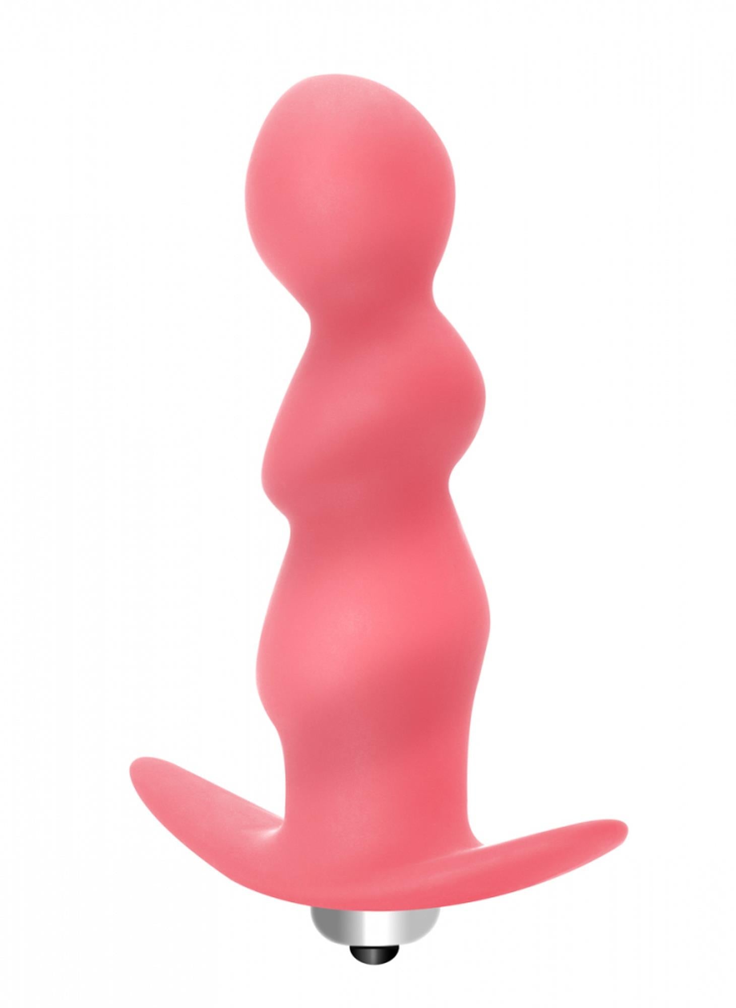Dop anal vibrant spiralat Lola Toys, roz, 9,5 cm, LR44