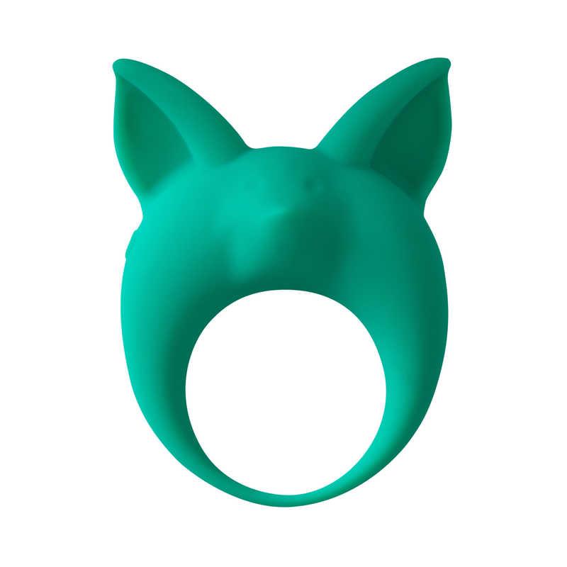 Inel vibrant din silicon MiMi Animals Kitten Kyle Green