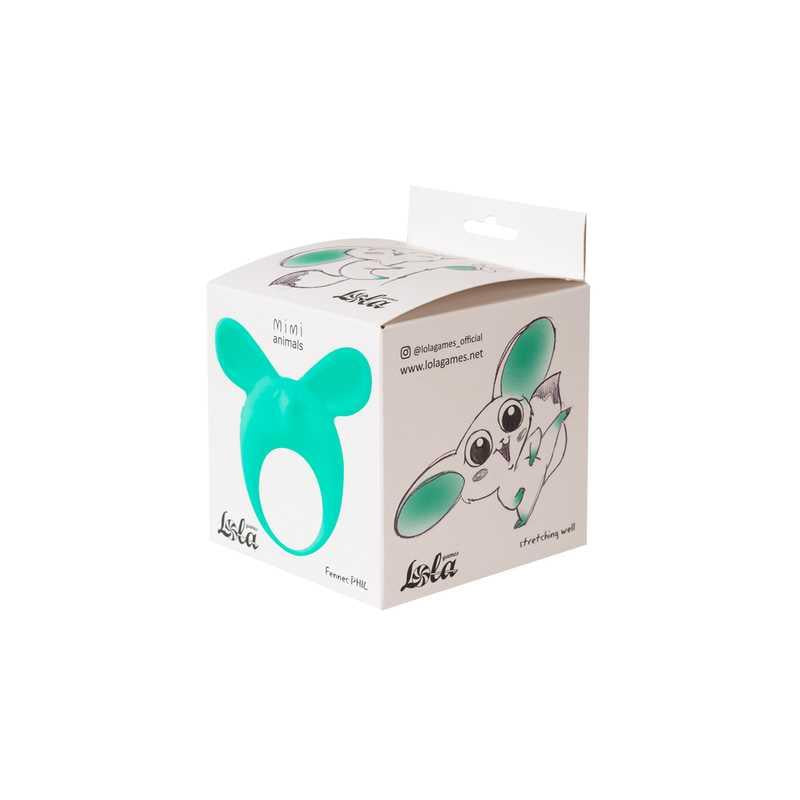 Inel vibrant din silicon MiMi Animals Fennec Phil, verde