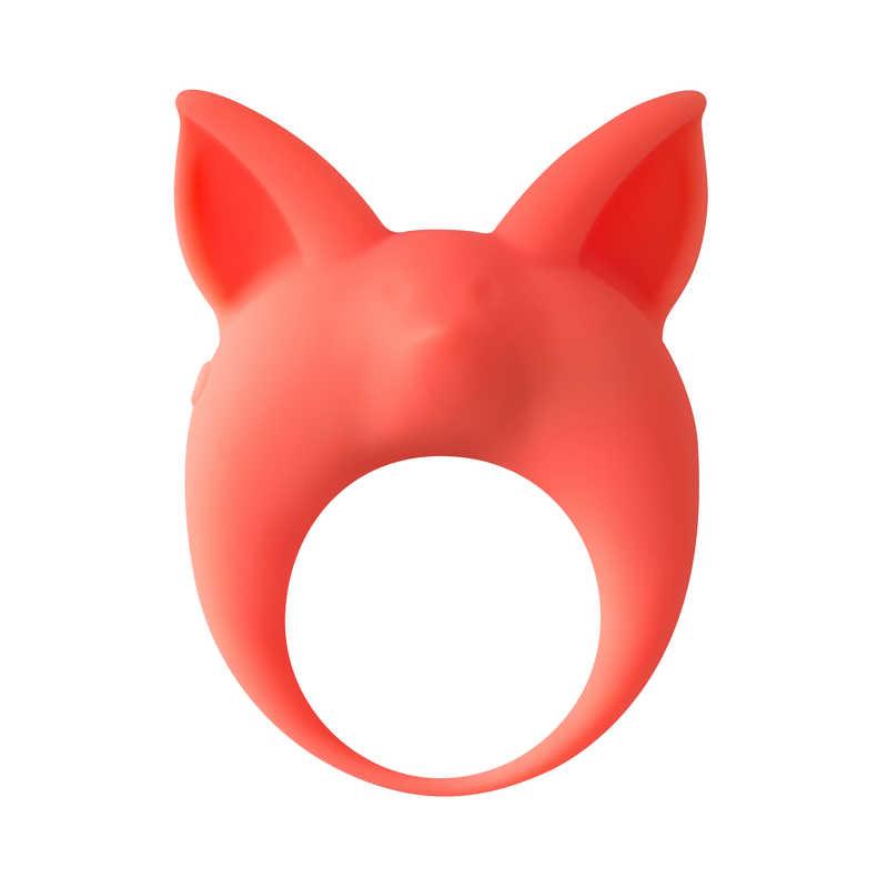 Inel vibrant din silicon MiMi Animals Kitten Kyle, portocaliu