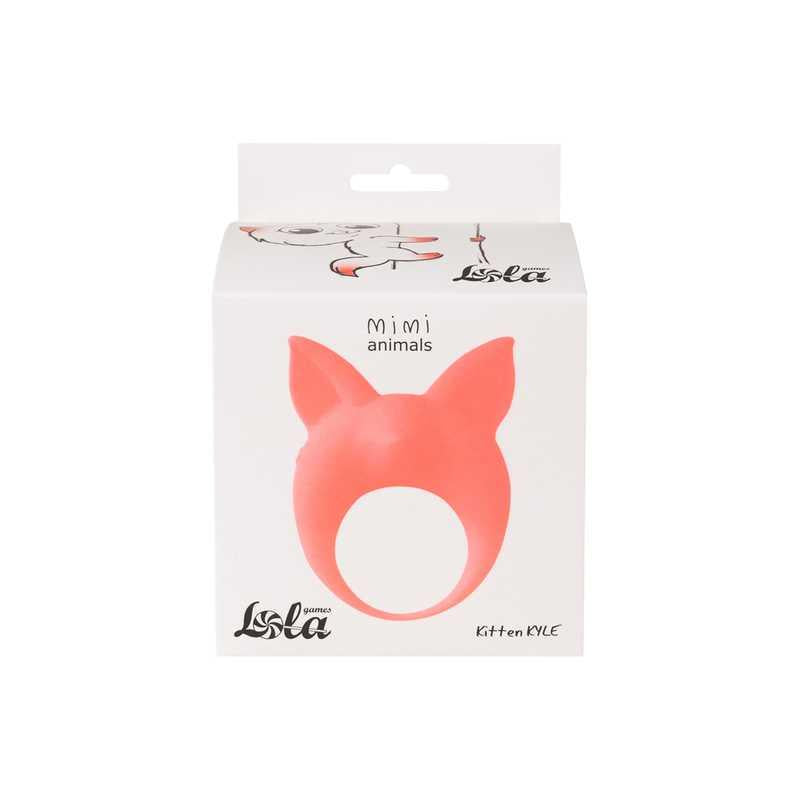 Inel vibrant din silicon MiMi Animals Kitten Kyle, portocaliu