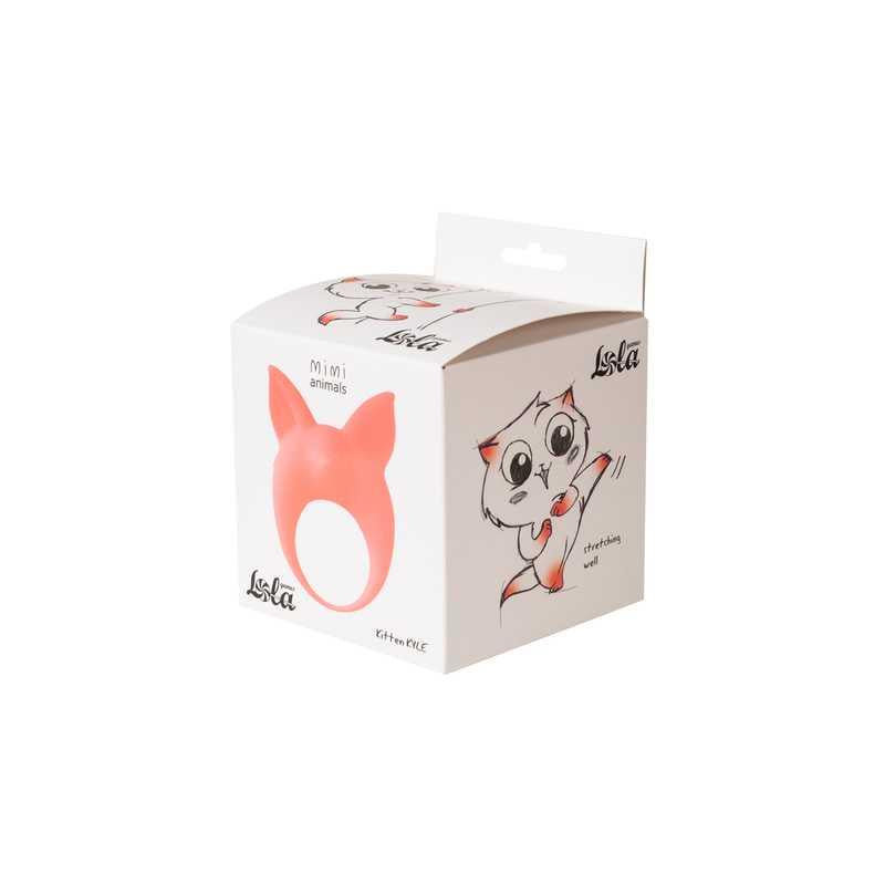 Inel vibrant din silicon MiMi Animals Kitten Kyle, portocaliu