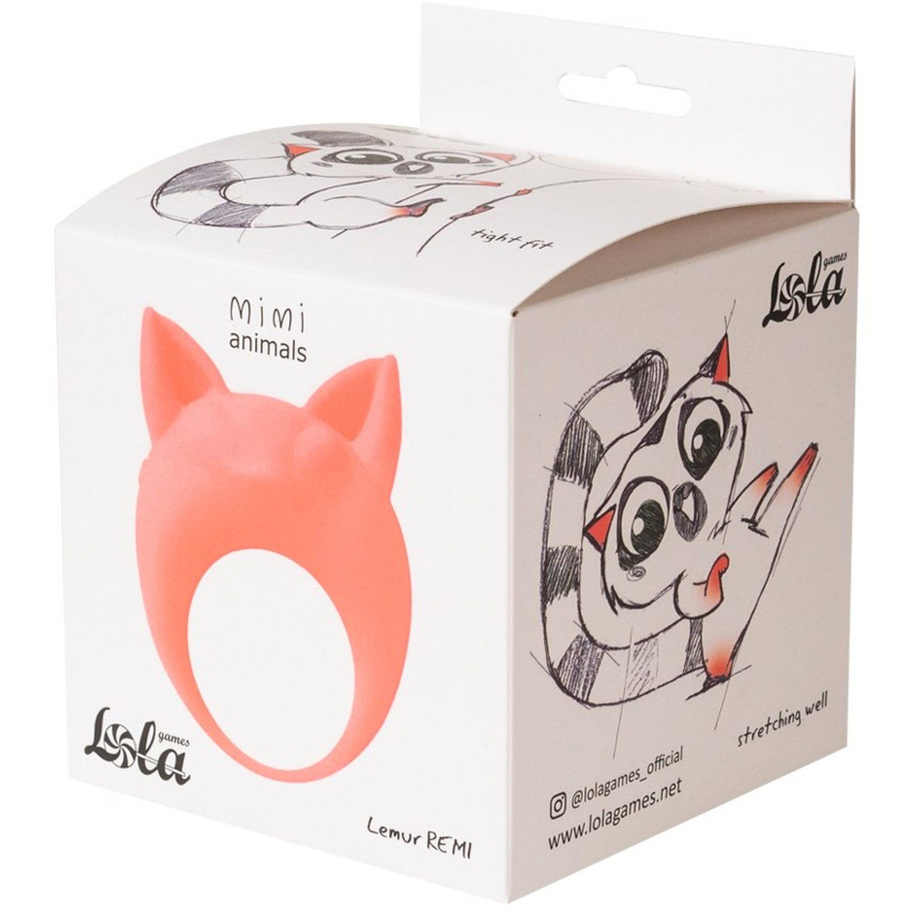 Inel vibrant din silicon portocaliu MiMi Animals Lemur Remi