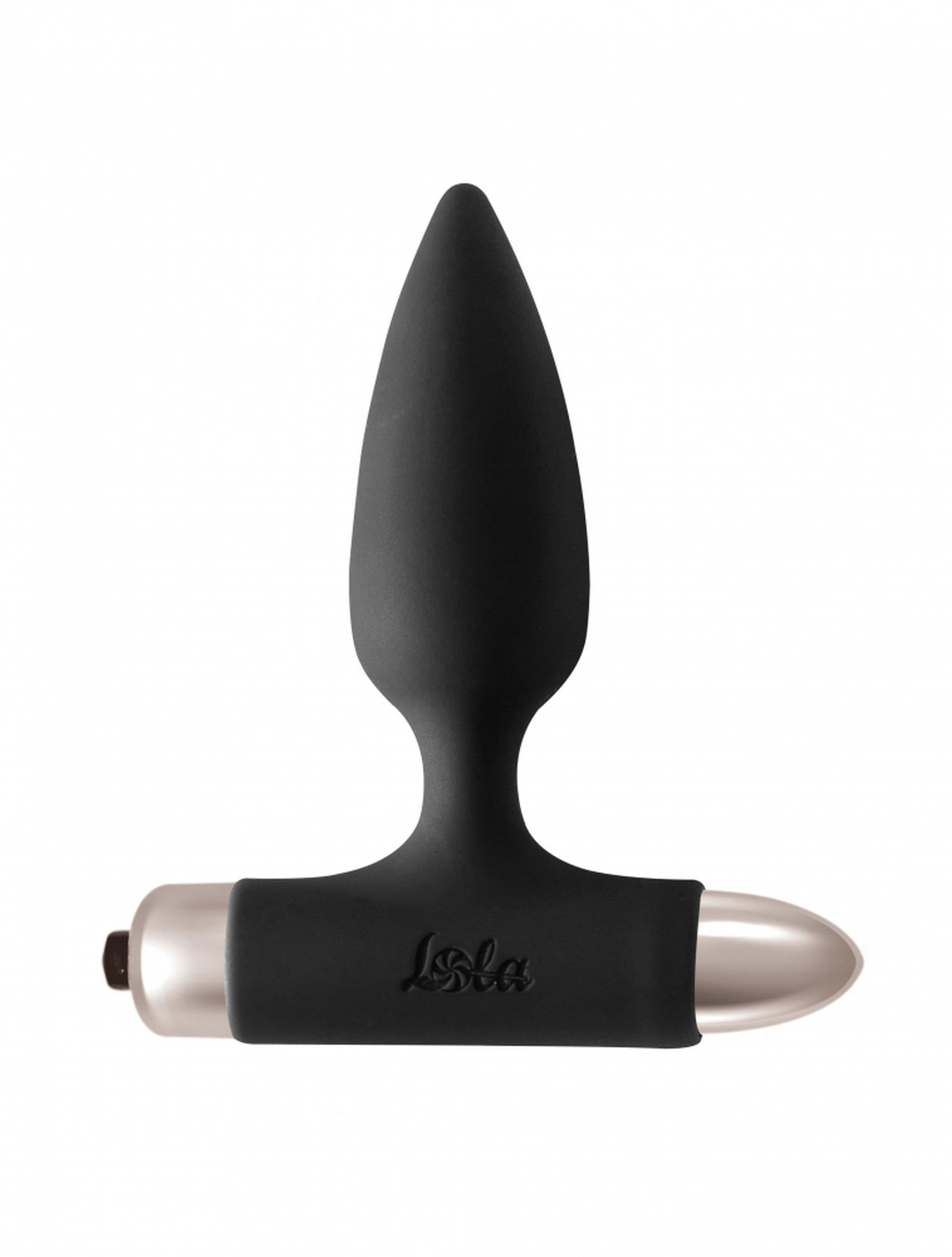 Dop anal vibrant Lola Toys Glory din silicon negru 15 cm AAA