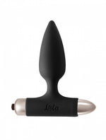 Dop anal vibrant Lola Toys Glory din silicon negru 15 cm AAA