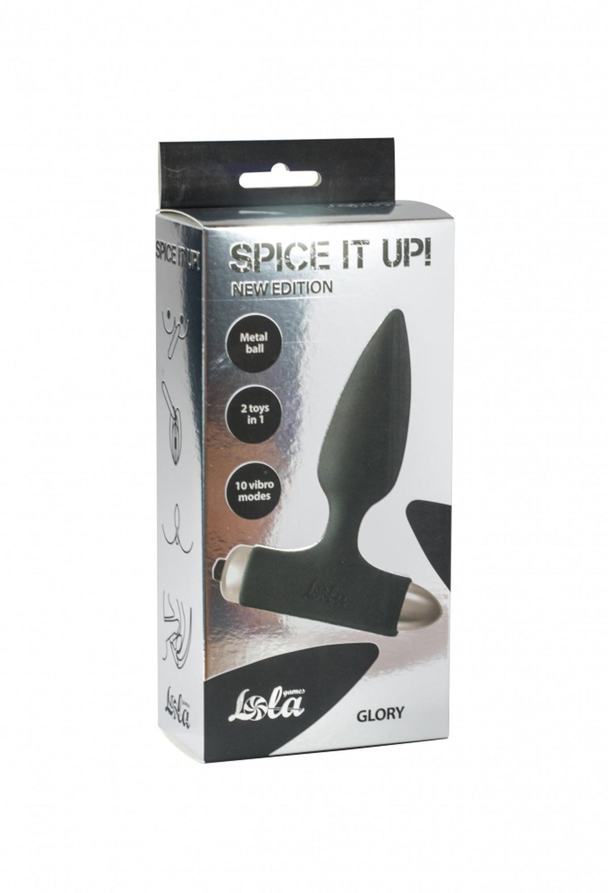 Dop anal vibrant Lola Toys Glory din silicon negru 15 cm AAA