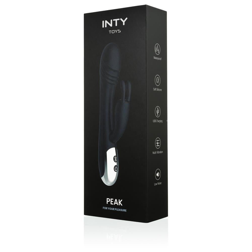Vibrator USB INTY Toys Peak din silicon cu formă de iepuraș