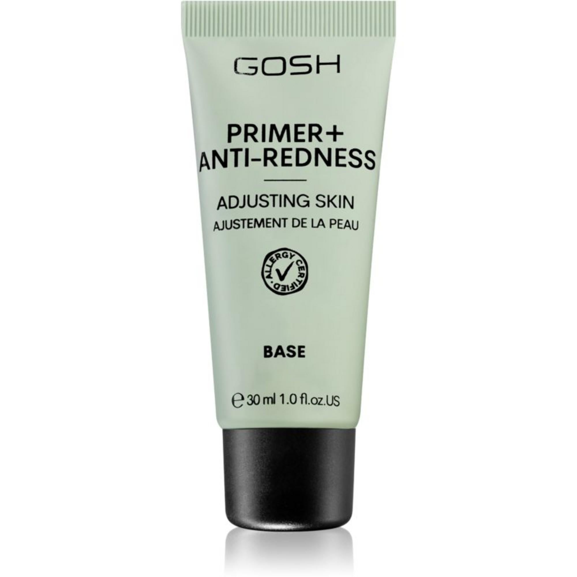 Gosh, Primer+, Perfume Free, Neutralizes redness, Amorsă lichidă, 008, Anti-Redness, 30 ml