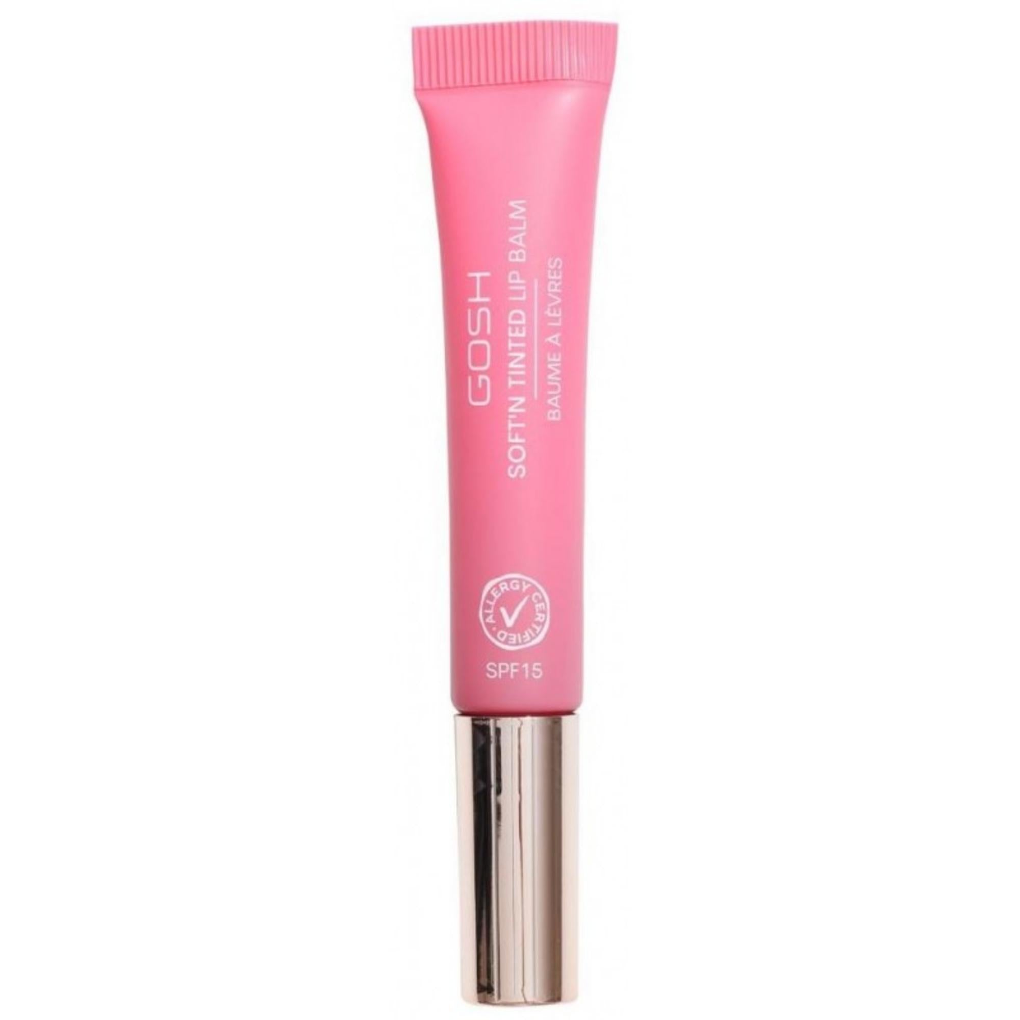 Gosh, Soft'n Clear, Vegan, Strălucire ridicată, Balsam de buze, 005, Trandafir roz, SPF 15, 8 ml