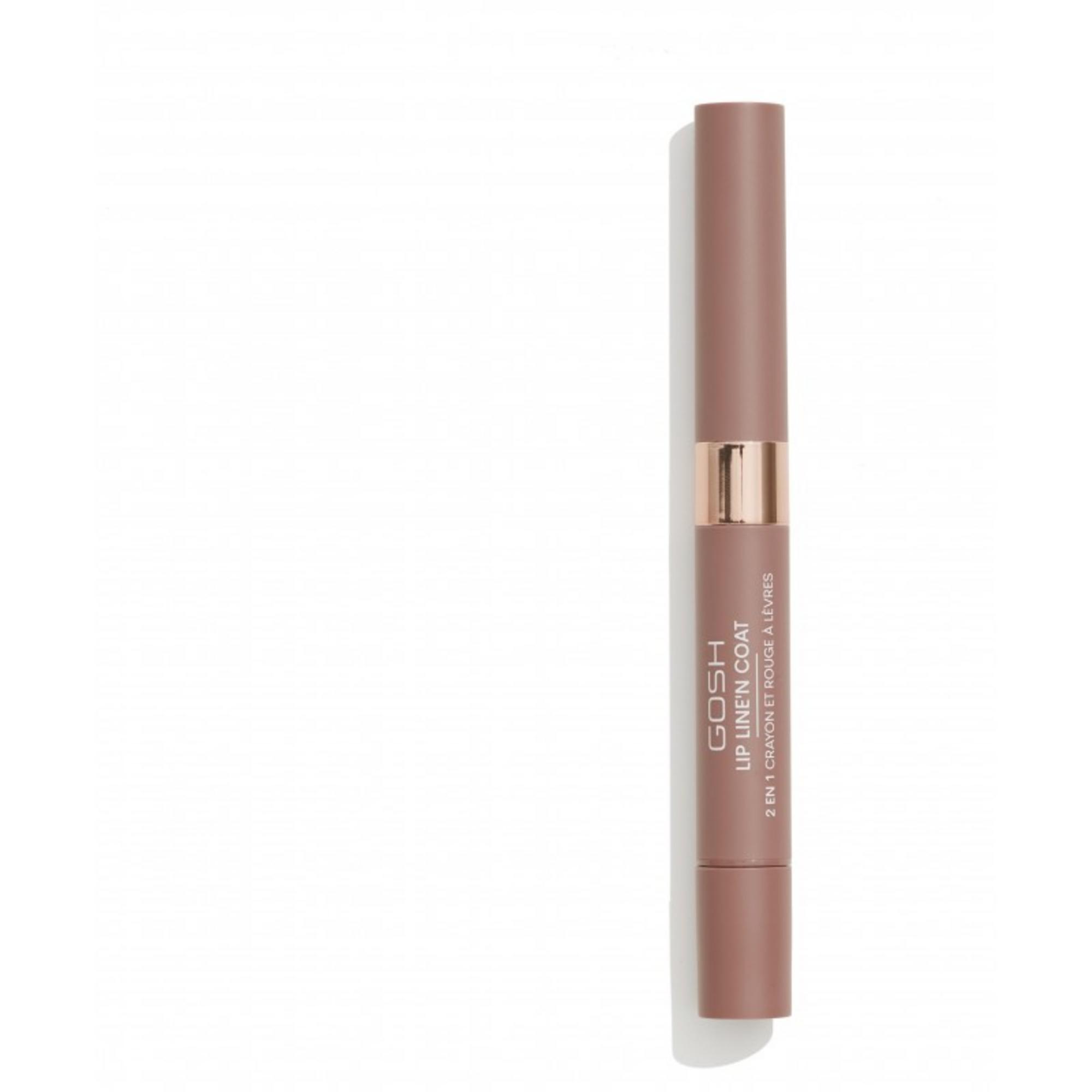Gosh, Line'n Coat, Creion pentru buze și lac pentru buze 2 în 1, 002, Burnt Cinnamon, 2 ml