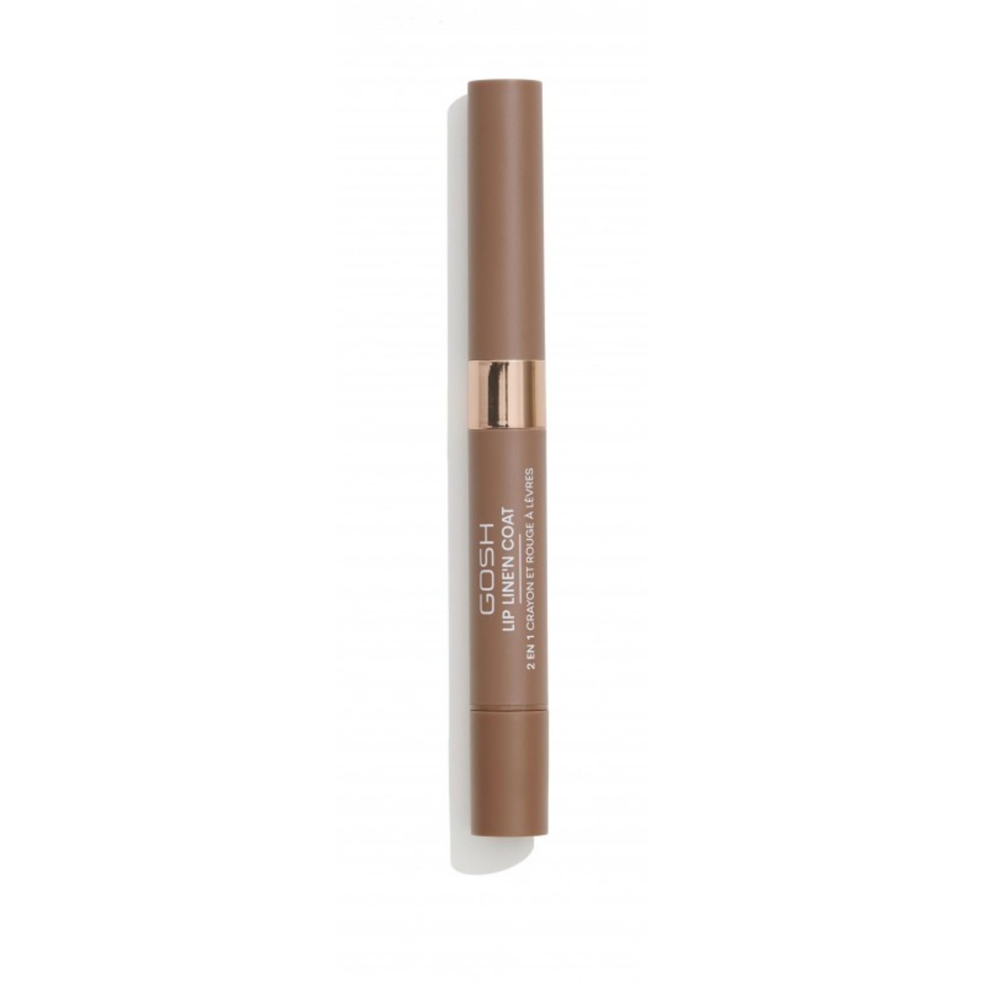 Gosh, Line'n Coat, Creion pentru buze și lac pentru buze 2 în 1, 004, Caramel Toffee, 2 ml
