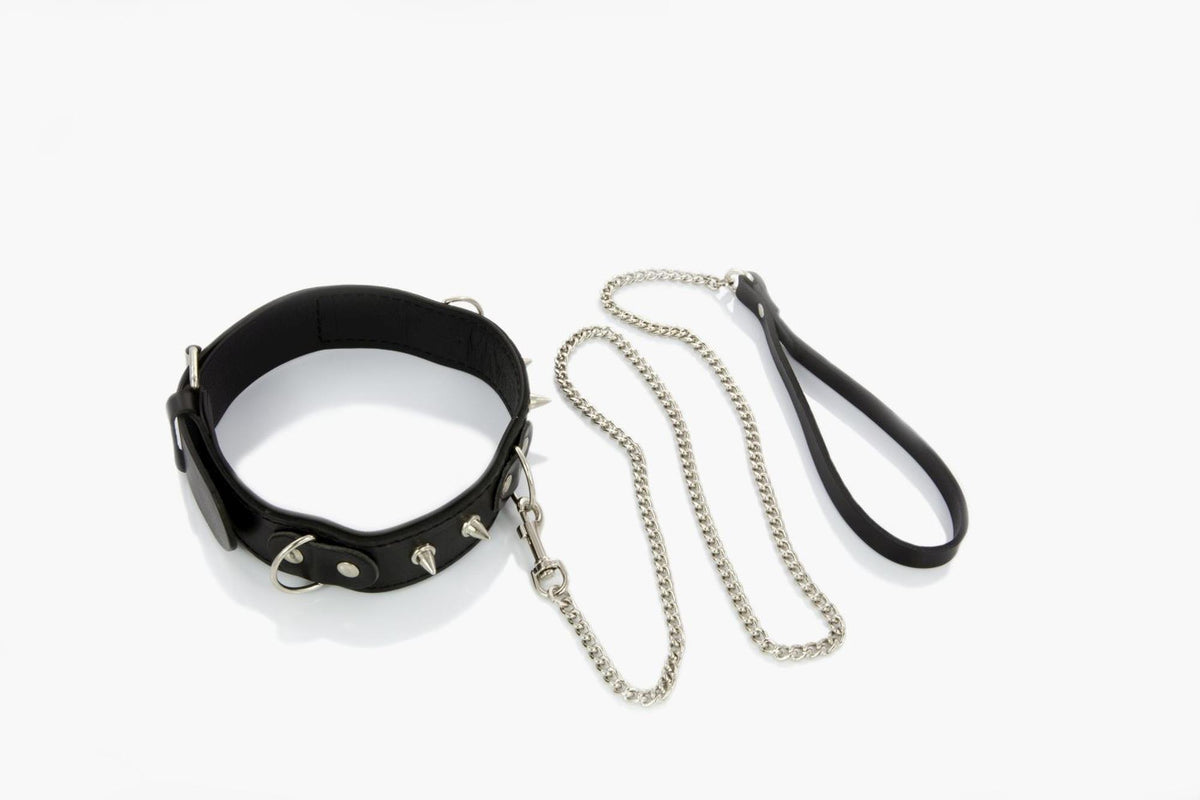 Zgardă bărbătească Whips Collection cu inele D și lesă