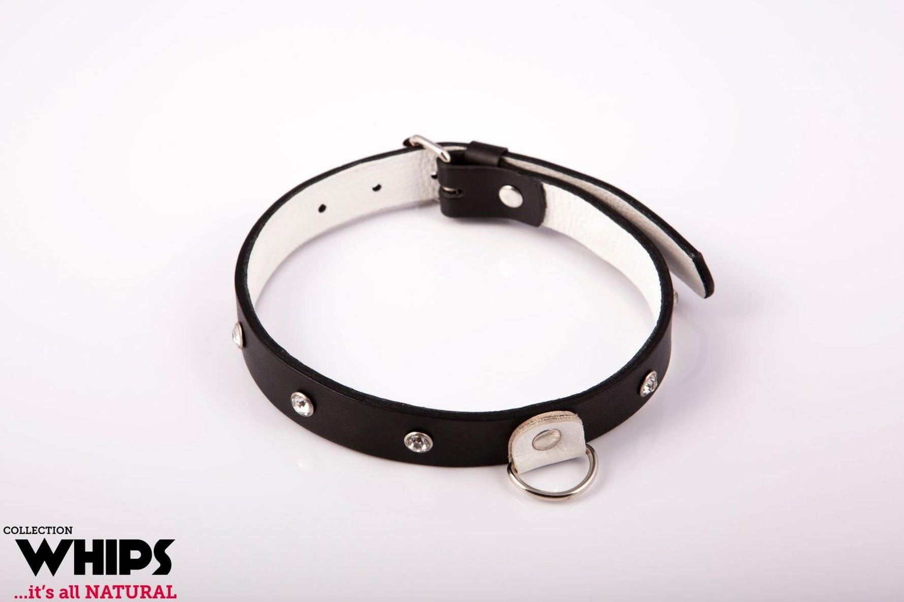 Guler îngust pentru femei, Whips Collection, alb