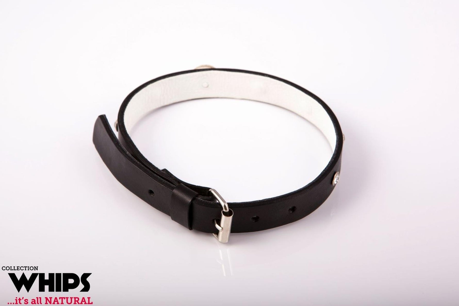 Guler îngust pentru femei, Whips Collection, alb