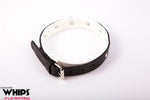 Guler pentru femei Whips Collection, alb mediu, piele, reglabil