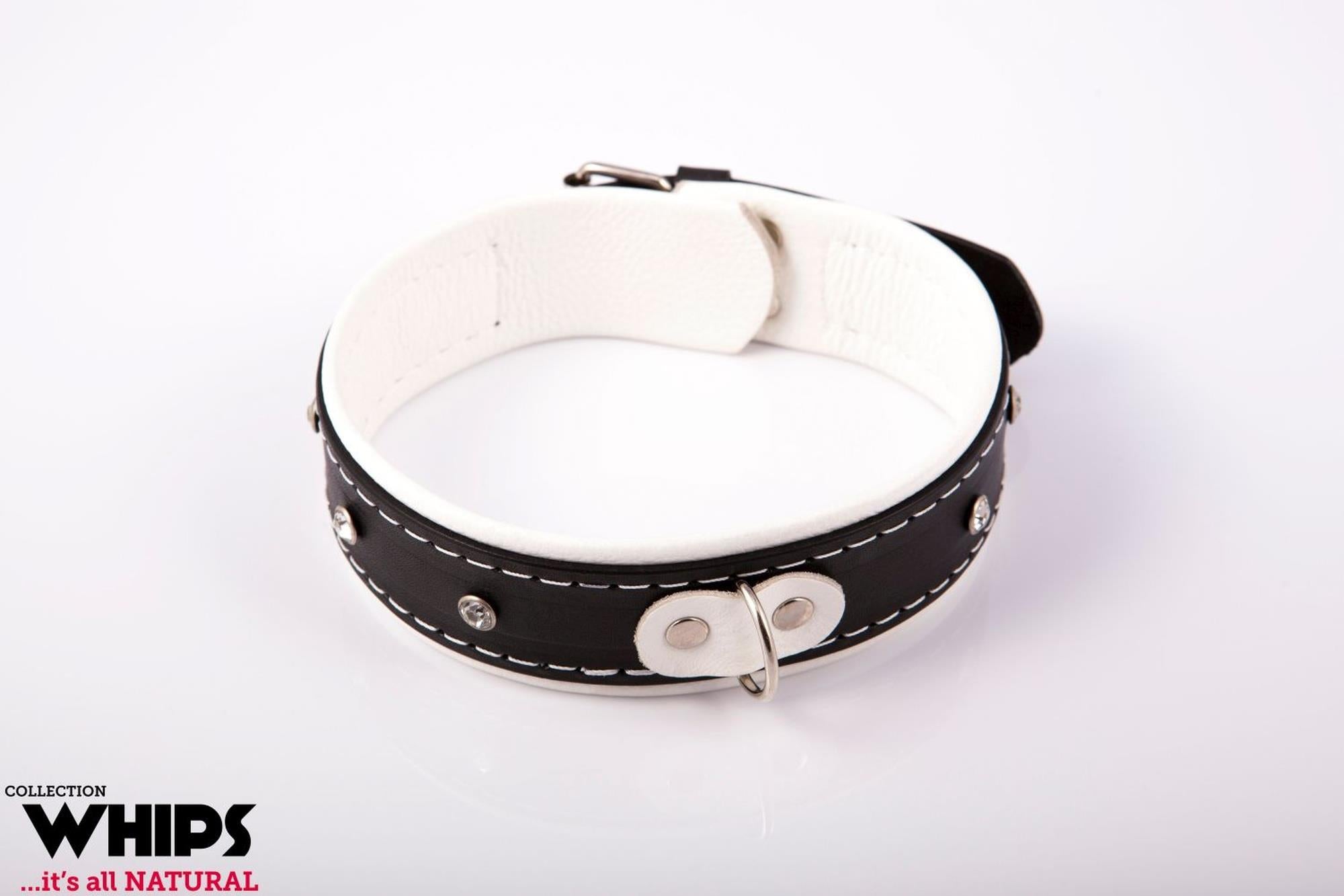 Guler de damă Whips Collection alb 4 cm