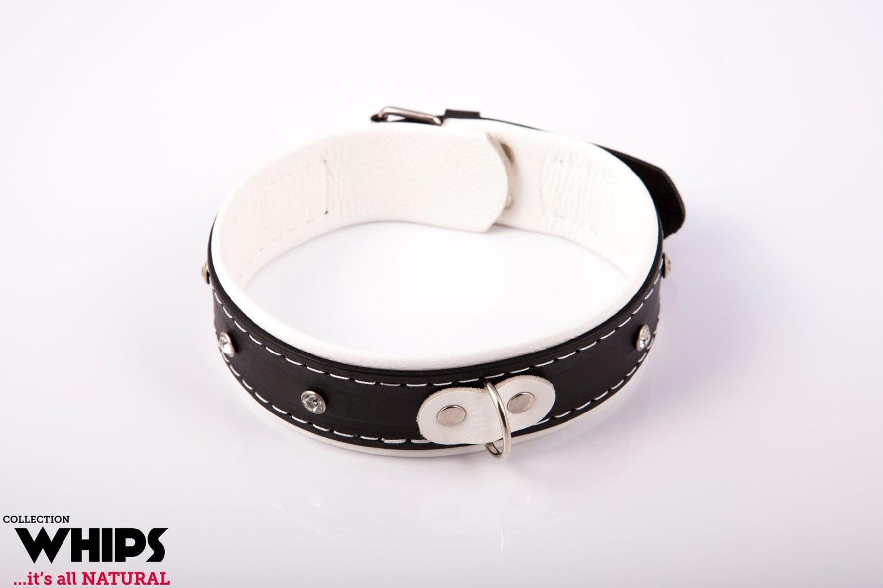 Guler de damă Whips Collection alb 4 cm