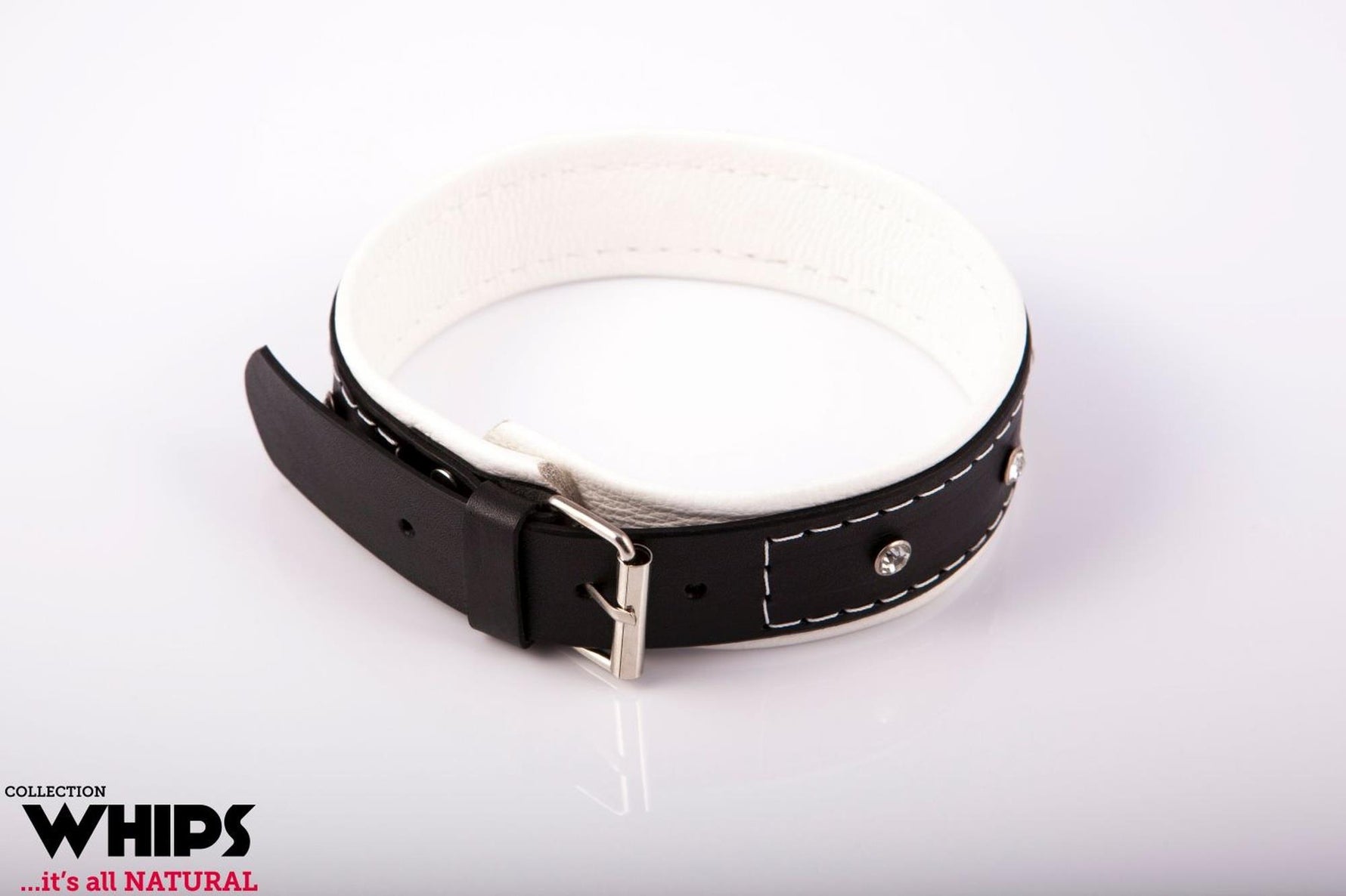 Guler de damă Whips Collection alb 4 cm