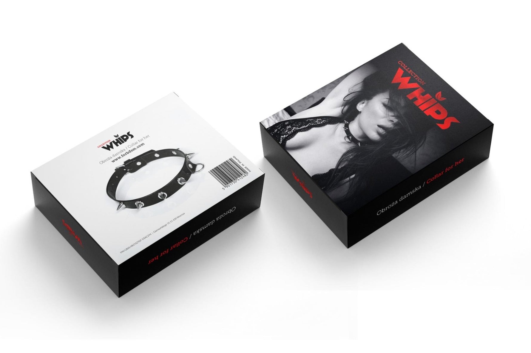 Guler de damă cu țepi Whips Collection negru