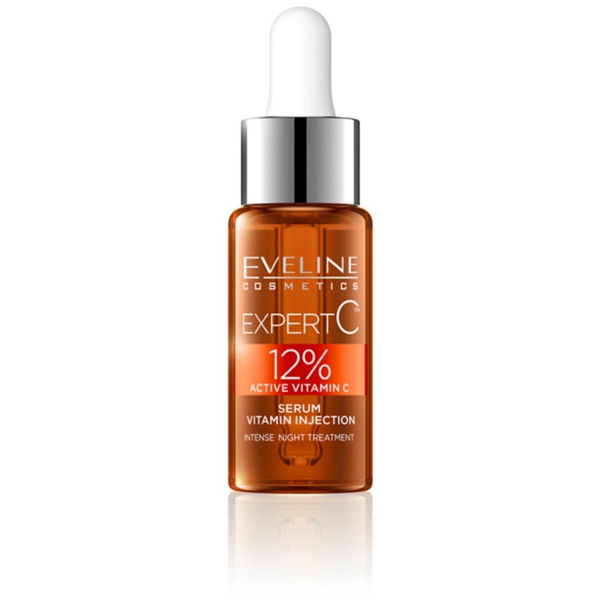 Eveline Cosmetics, Expert C, Vitamina C, Anti-îmbătrânire, Noapte, Ser, Pentru față, 18 ml