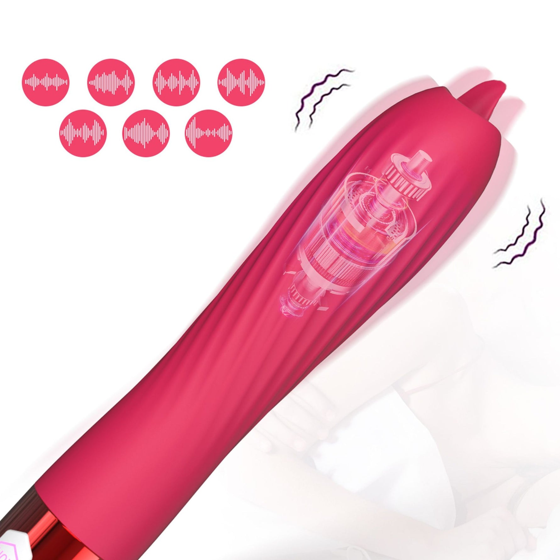 Vibrator din silicon încălzit cu USB Fox seria B cu limbă mobilă