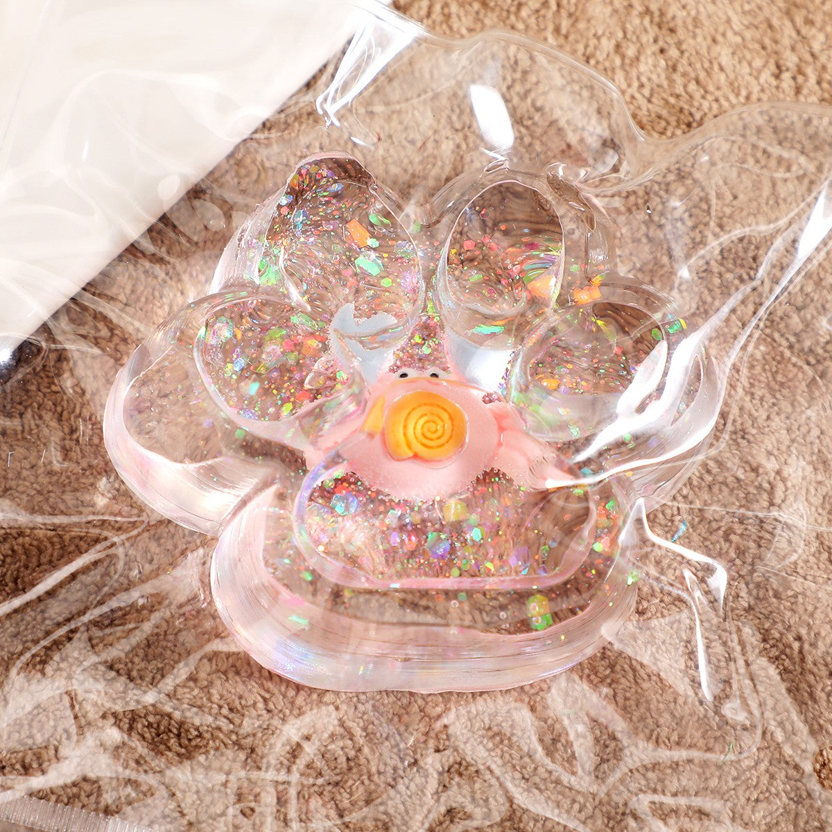 Jucarie Antistres Squishy, Flippy, cu Revenire Lenta, Squeeze Pinch Family, Model Cat Paw, 6.5 x 7 cm, din Tpr, 4-6
