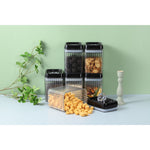 Set 6 Recipiente din Plastic, Flippy, pentru Alimente/Obiecte, Inchidere Ermetica, Textura Ondulata, 4 x 1.5l, 2 x