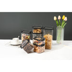 Set 6 Recipiente din Plastic, Flippy, pentru Alimente/Obiecte, Inchidere Ermetica, 2 x 460 ml, 2 x 700 ml, 1 x 1300 ml,
