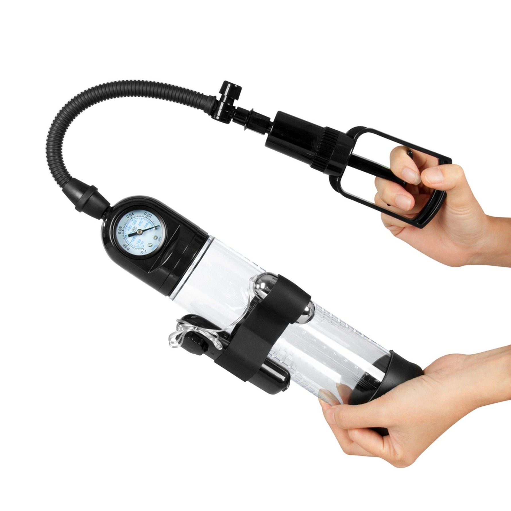 Pompă de vid vibratoare MASTER Powerpump, neagră și transparentă