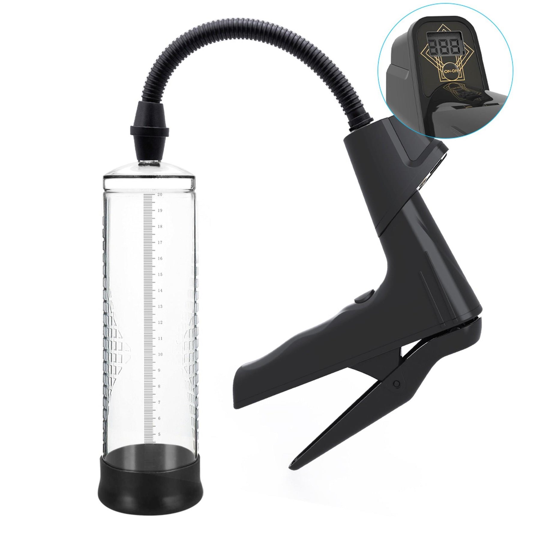 Pompă manuală cu afișaj digital, silicon, 22 cm, seria B Power