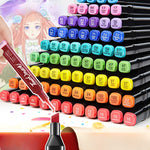 Set 60 Markere, Flippy, cu Alcool, Touch Room, Geanta Inclusa, 2 Varfuri, Multicolor