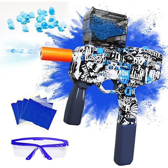 Mitraliera de jucarie electrica Flippy cu bile de hidrogen de gel, gun bluster, tragere in rafala, varsta peste 6 ani,