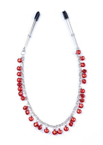 Cleme reglabile pentru mameloane Fetish seria B cu lanț 42 cm