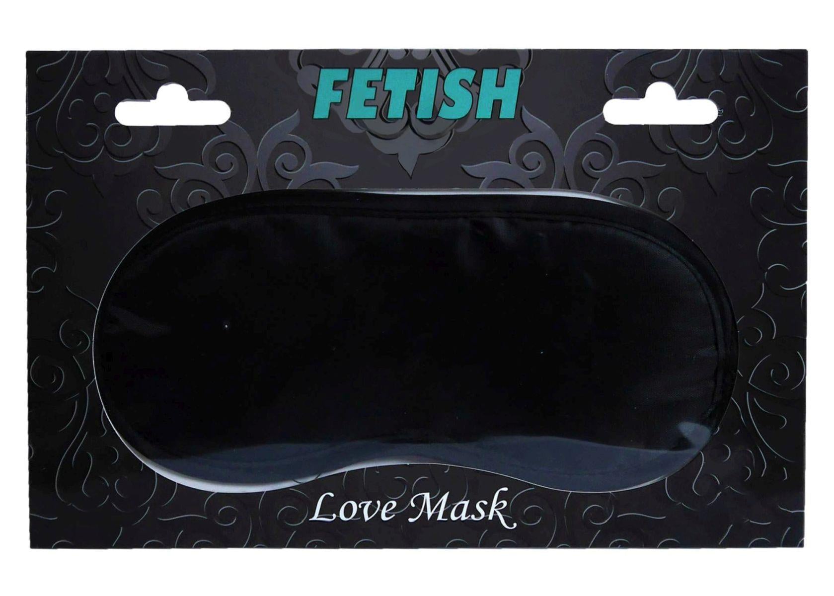 Mască de ochi Fetish seria B din satin negru