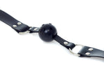 Fetish B Series Soft Ball Gag cu găuri, negru, reglabil, 3,3 cm