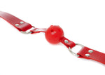 Fetish B Series Soft Ball Gag cu orificii de aer, roșu