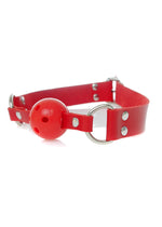 Fetish B Series Soft Ball Gag cu orificii de aer, roșu