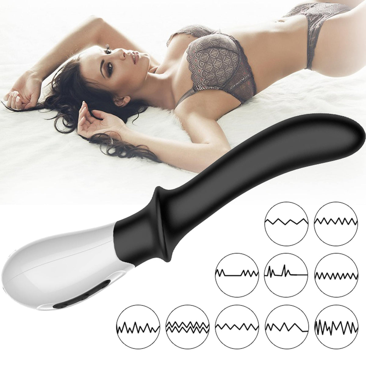 Vibrator pentru prostată și punct G din silicon încălzit Fox USB seria B