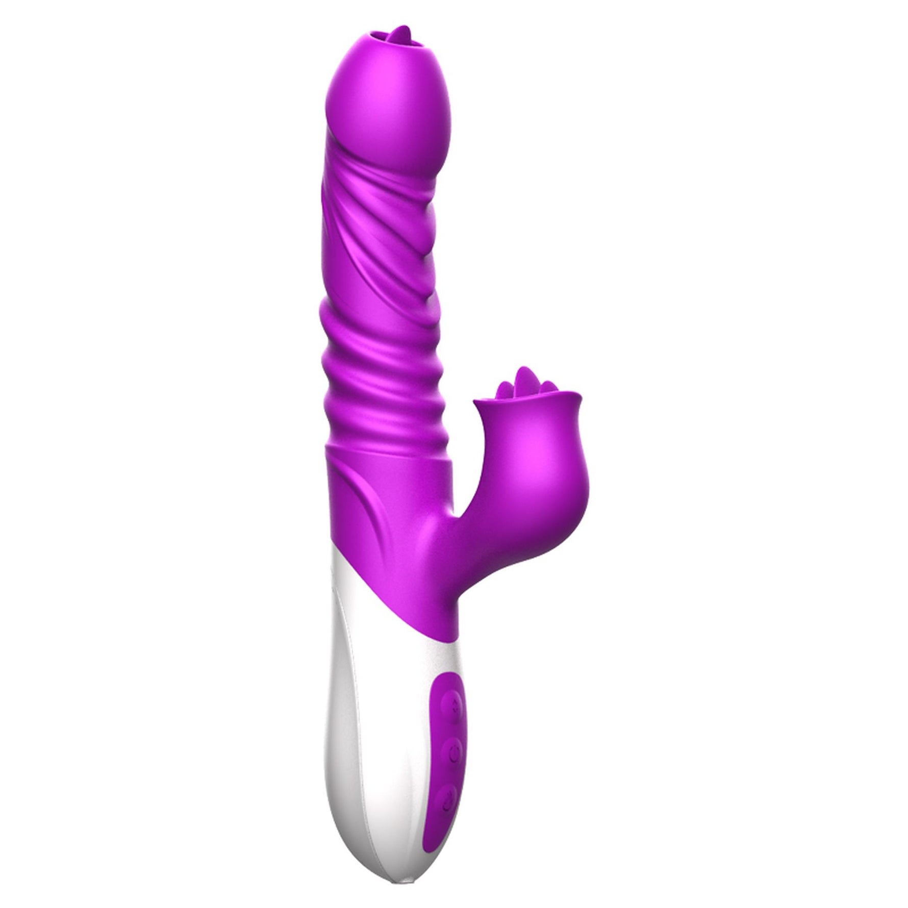 Vibrator USB din silicon cu 10 funcții, împingere și încălzire
