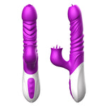 Vibrator USB din silicon cu 10 funcții, împingere și încălzire
