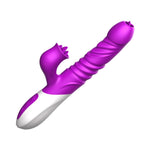 Vibrator USB din silicon cu 10 funcții, împingere și încălzire