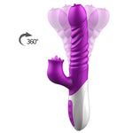 Vibrator USB din silicon cu 10 funcții, împingere și încălzire
