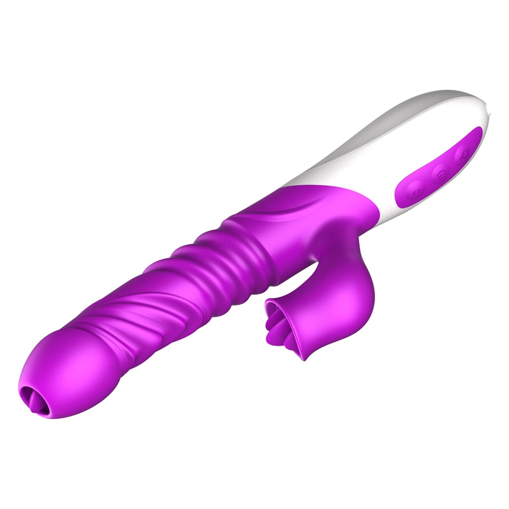 Vibrator USB din silicon cu 10 funcții, împingere și încălzire